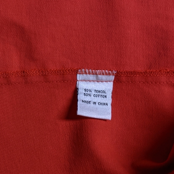 SHE Red Ruffle Tencel/Cotton Blend Open Jacket - Picture 4 of 9